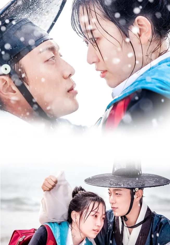 雨の中のカップル