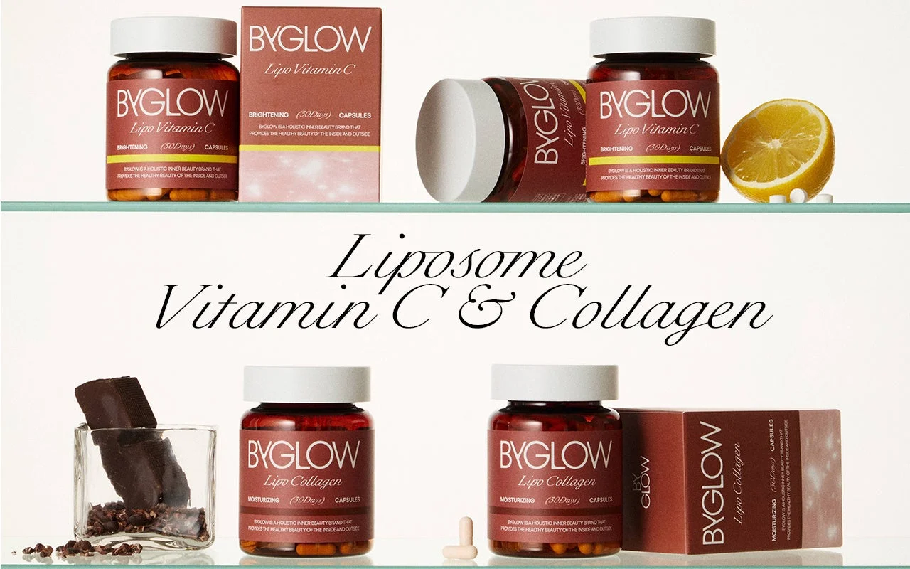 ByGLOWのサプリメントとレモン、チョコレート