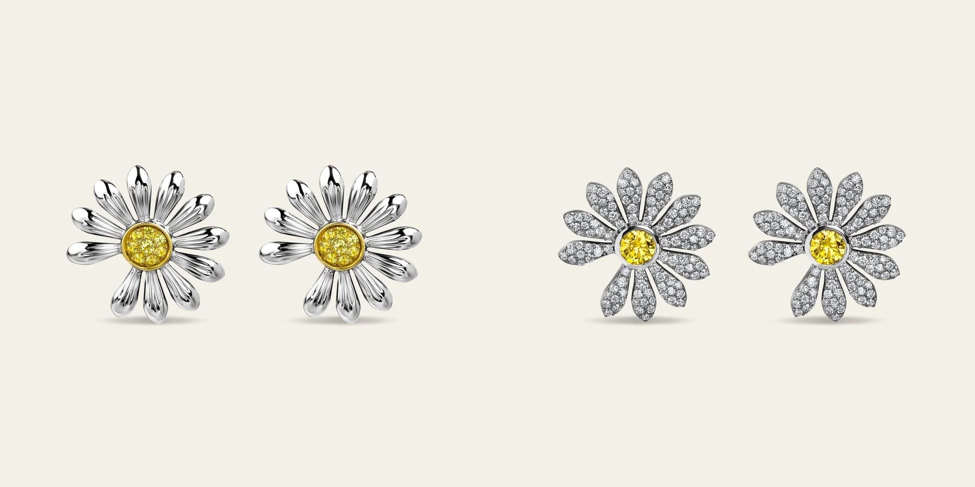 デイジーモチーフのイヤリング