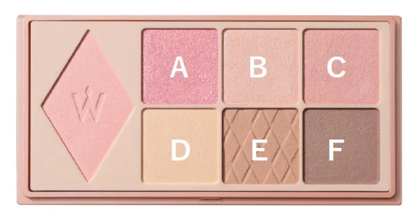 アイシャドウパレットとカラーチャート