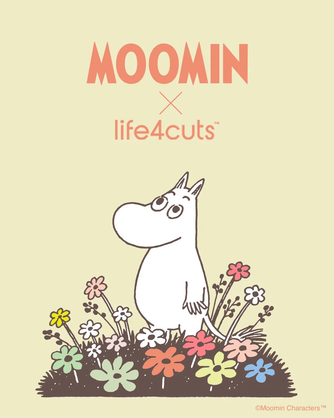 ムーミンと人生4カットのコラボレーションロゴ