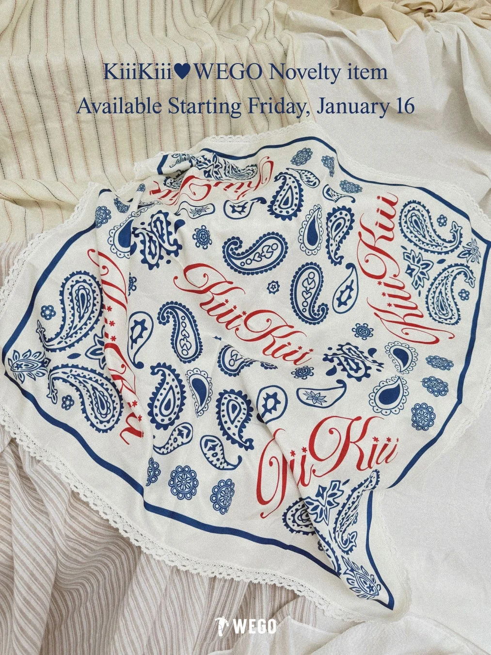 KiiiKiiiとWEGOのコラボスカーフ