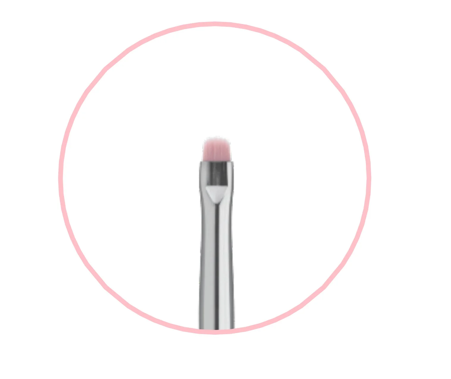 ピンク色の毛先を持つメイクブラシ