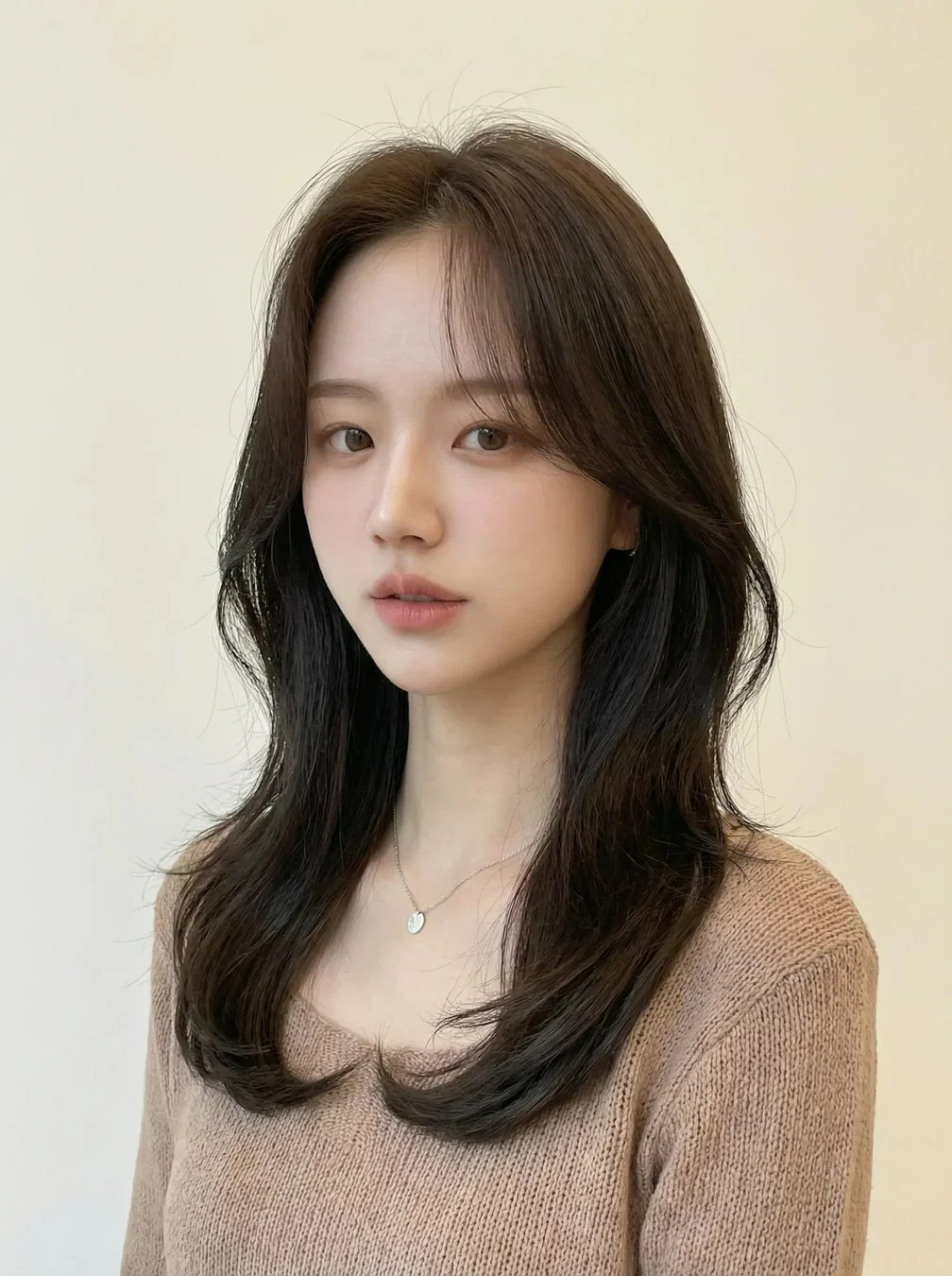 韓国レイヤーカットのモデル