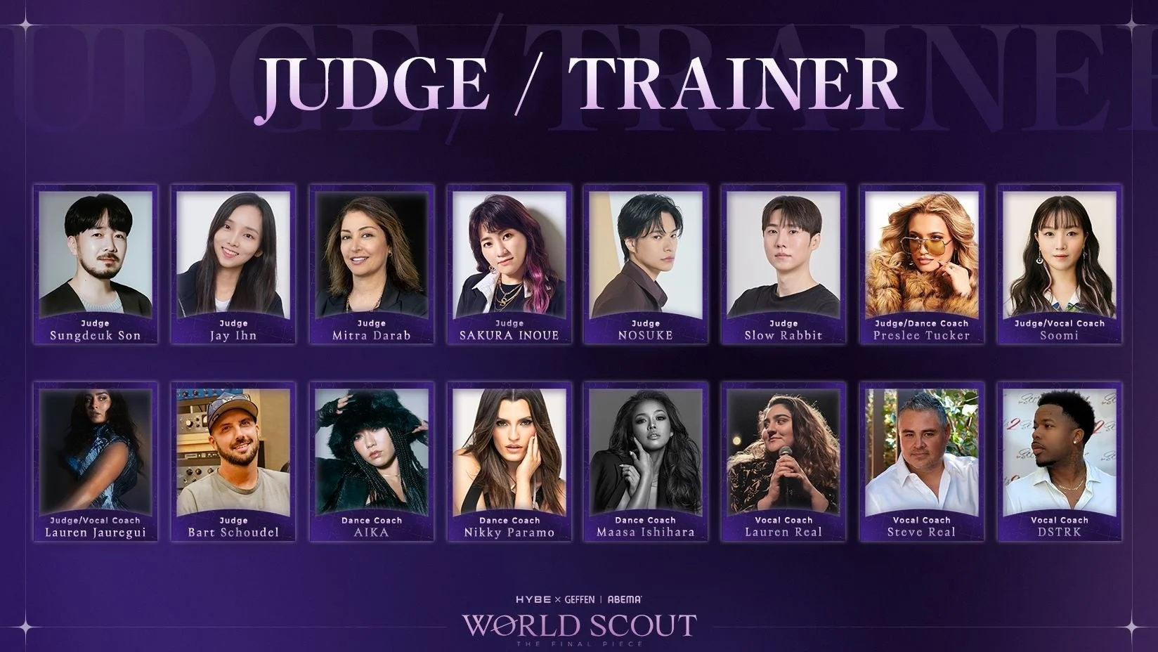 審査員とトレーナーの集合写真