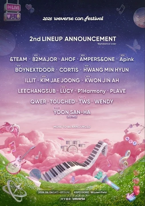 2026 Weverse Con Festivalの第2弾ラインナップ発表ポスター