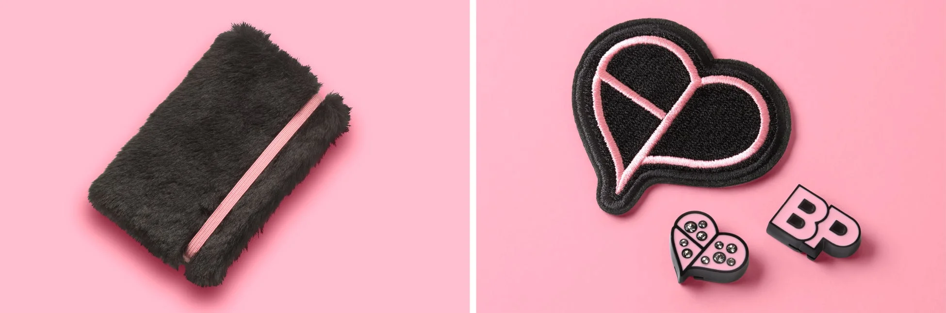 ふわふわノートとハートのパッチなどの商品イメージ